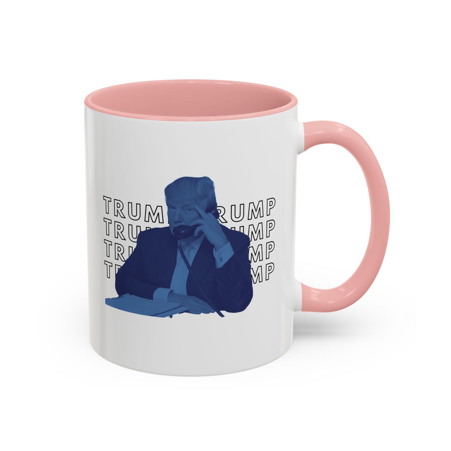 Pop Art President Trump "THE FINGER" in Brash Blue * Accent Ceramic Coffee Mug in 4 colors - 11oz & 15oz