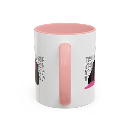 Pop Art President Trump "THE FINGER" in Punchy Pink * Accent Ceramic Coffee Mug in 4 colors - 11oz & 15oz