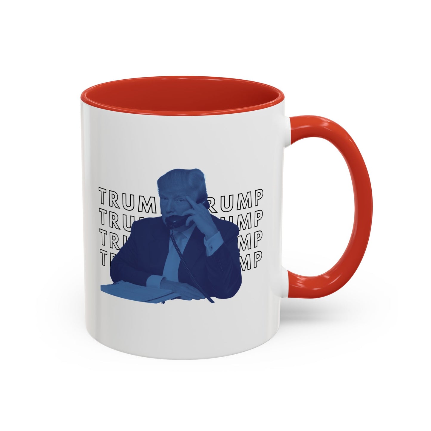 Pop Art President Trump "THE FINGER" in Brash Blue * Accent Ceramic Coffee Mug in 4 colors - 11oz & 15oz