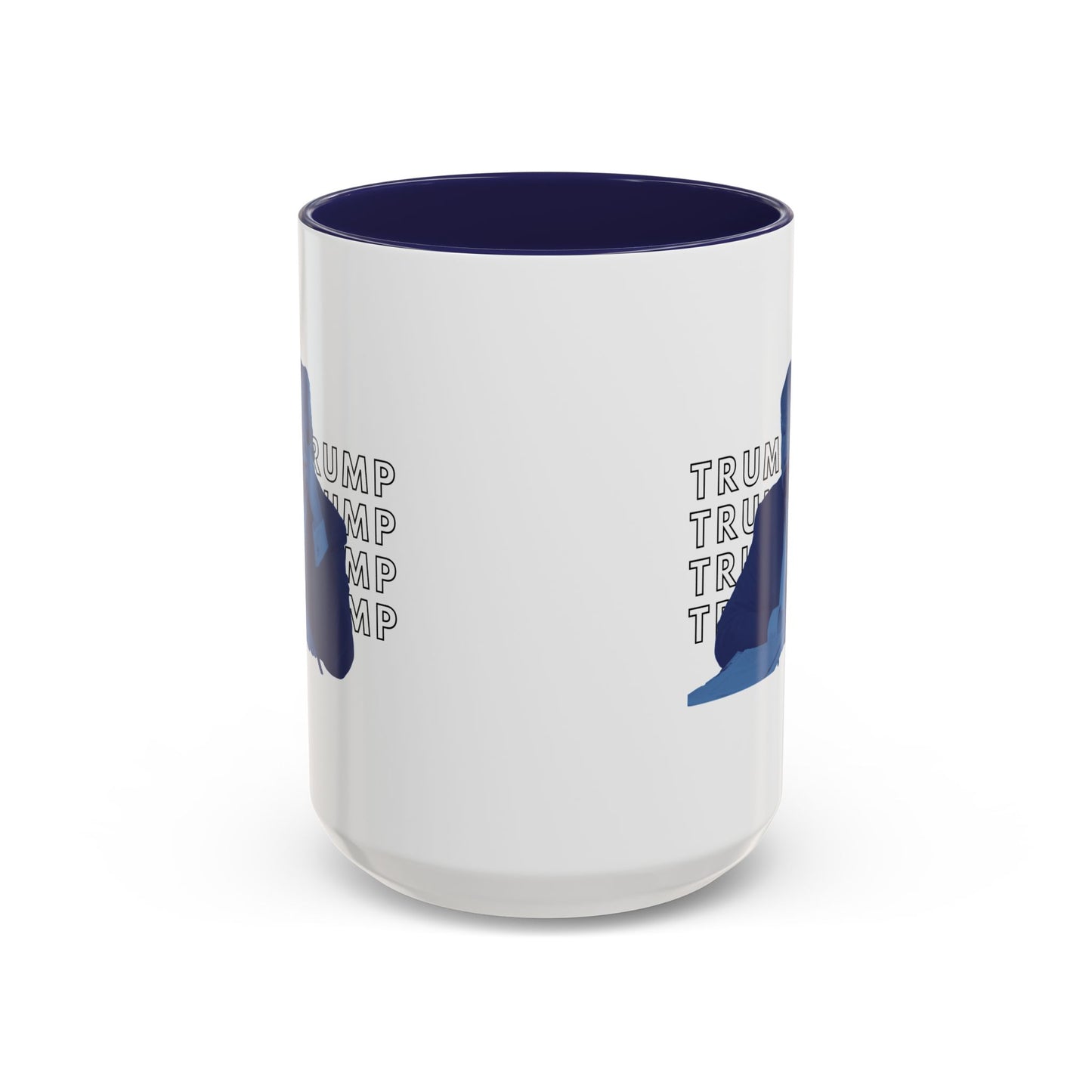 Pop Art President Trump "THE FINGER" in Brash Blue * Accent Ceramic Coffee Mug in 4 colors - 11oz & 15oz