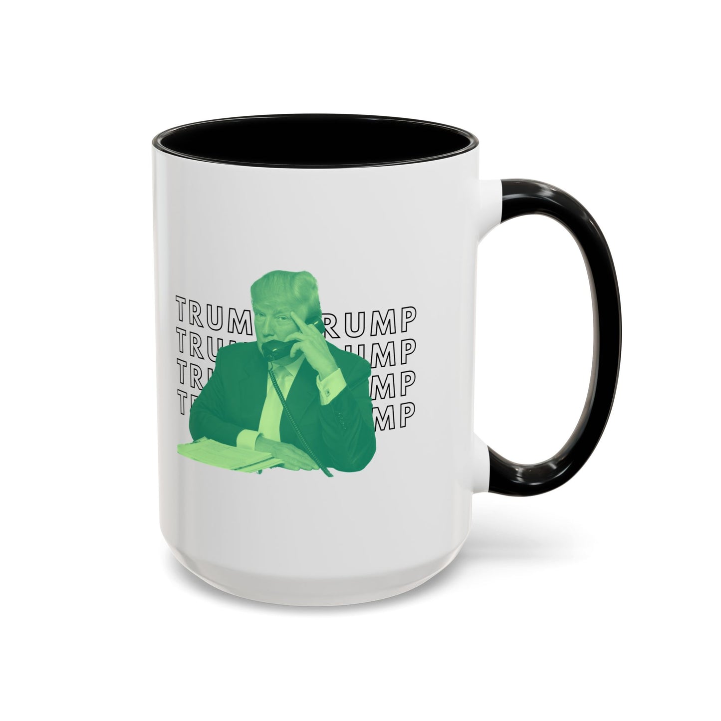 Pop Art President Trump "THE FINGER" in Lime Green * Accent Ceramic Coffee Mug in 4 colors - 11oz & 15oz