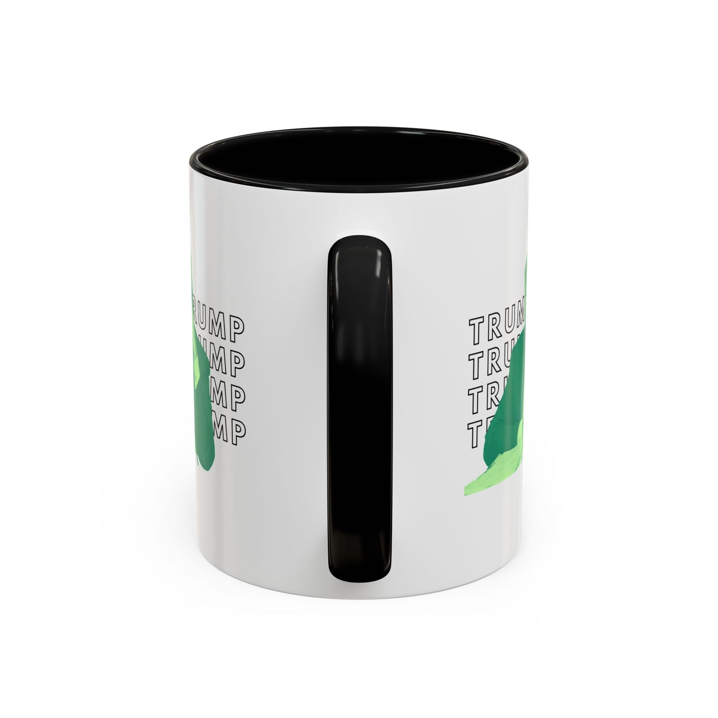 Pop Art President Trump "THE FINGER" in Lime Green * Accent Ceramic Coffee Mug in 4 colors - 11oz & 15oz