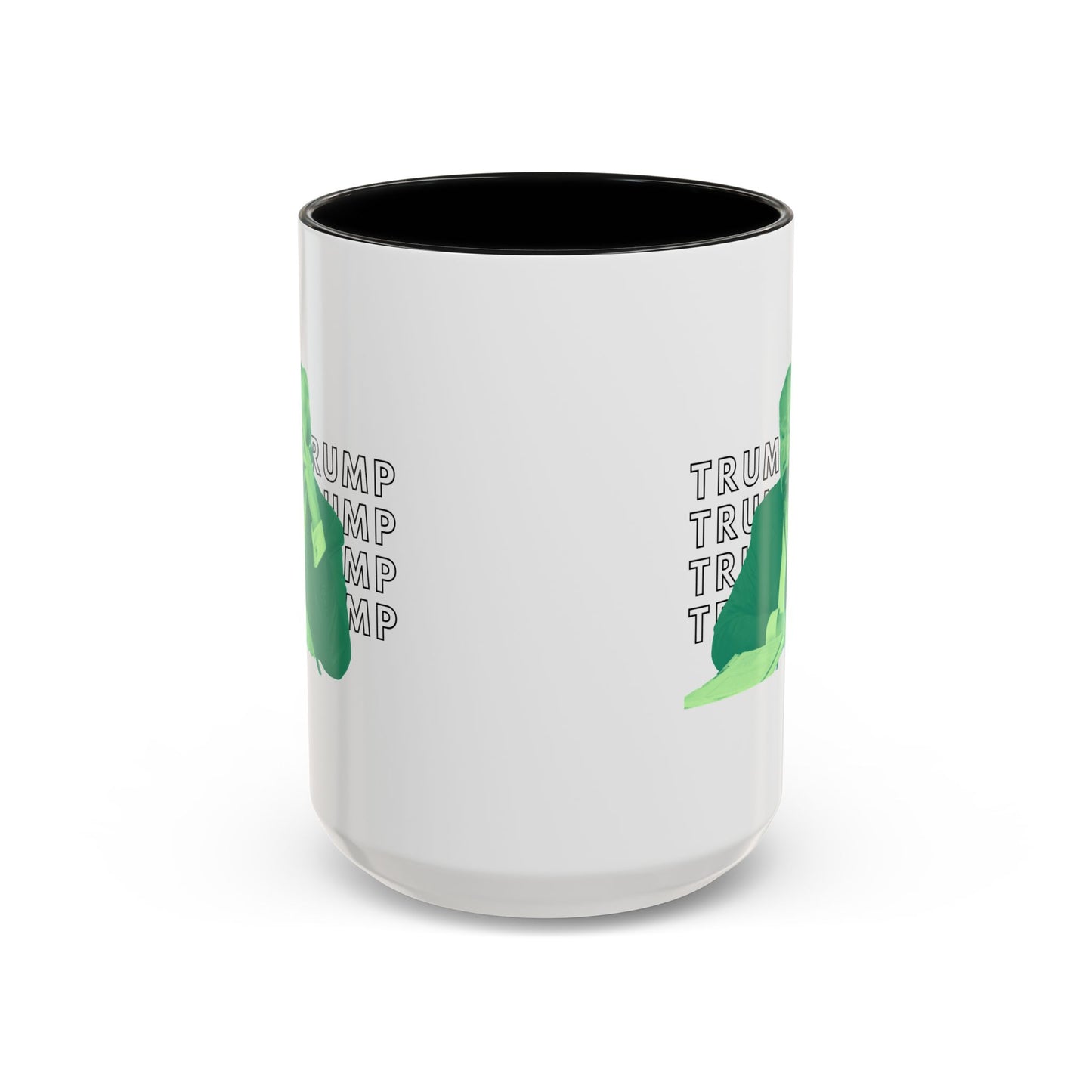 Pop Art President Trump "THE FINGER" in Lime Green * Accent Ceramic Coffee Mug in 4 colors - 11oz & 15oz