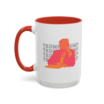 Pop Art President Trump "THE FINGER" in Pomelo * Accent Ceramic Coffee Mug in 4 colors - 11oz & 15oz