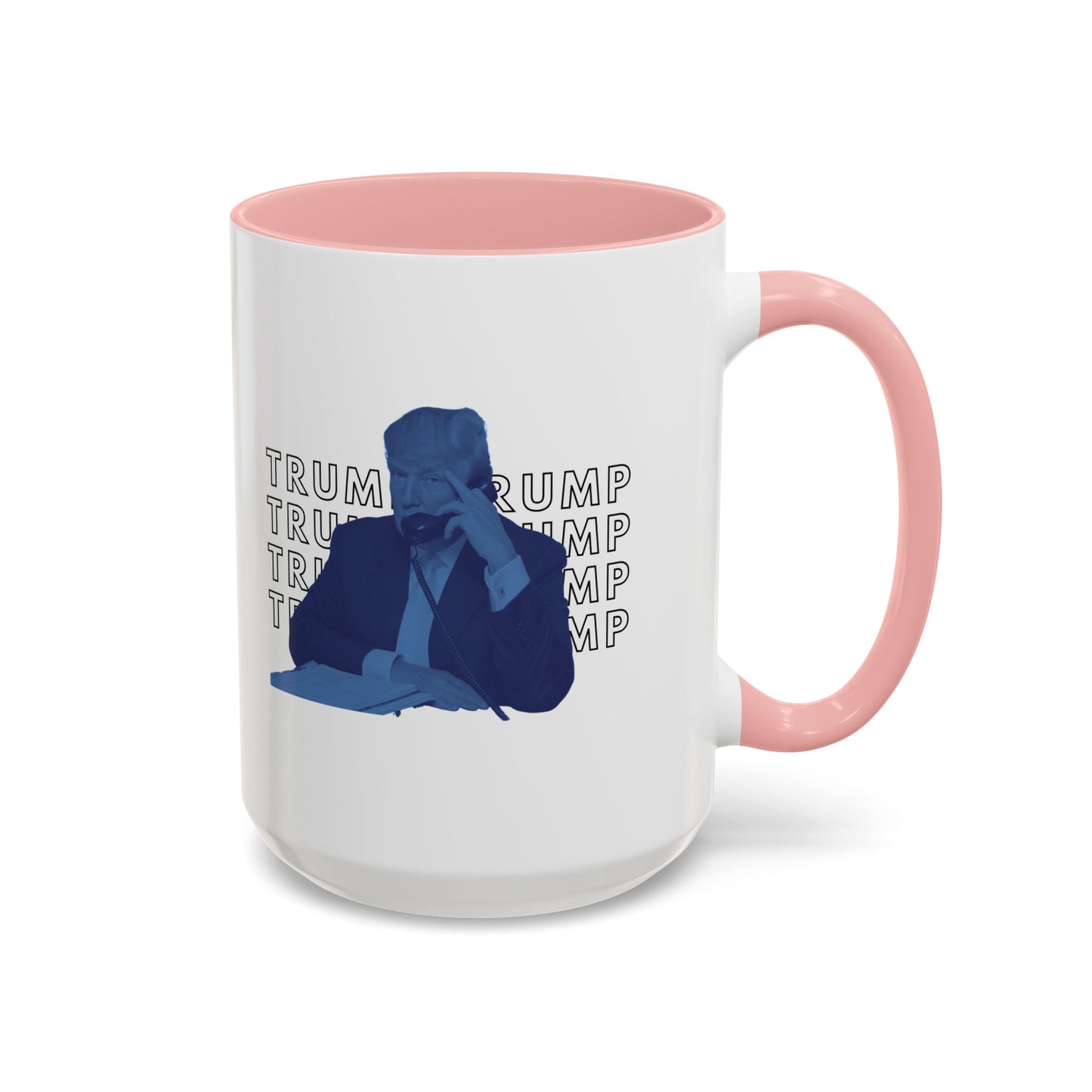 Pop Art President Trump "THE FINGER" in Brash Blue * Accent Ceramic Coffee Mug in 4 colors - 11oz & 15oz