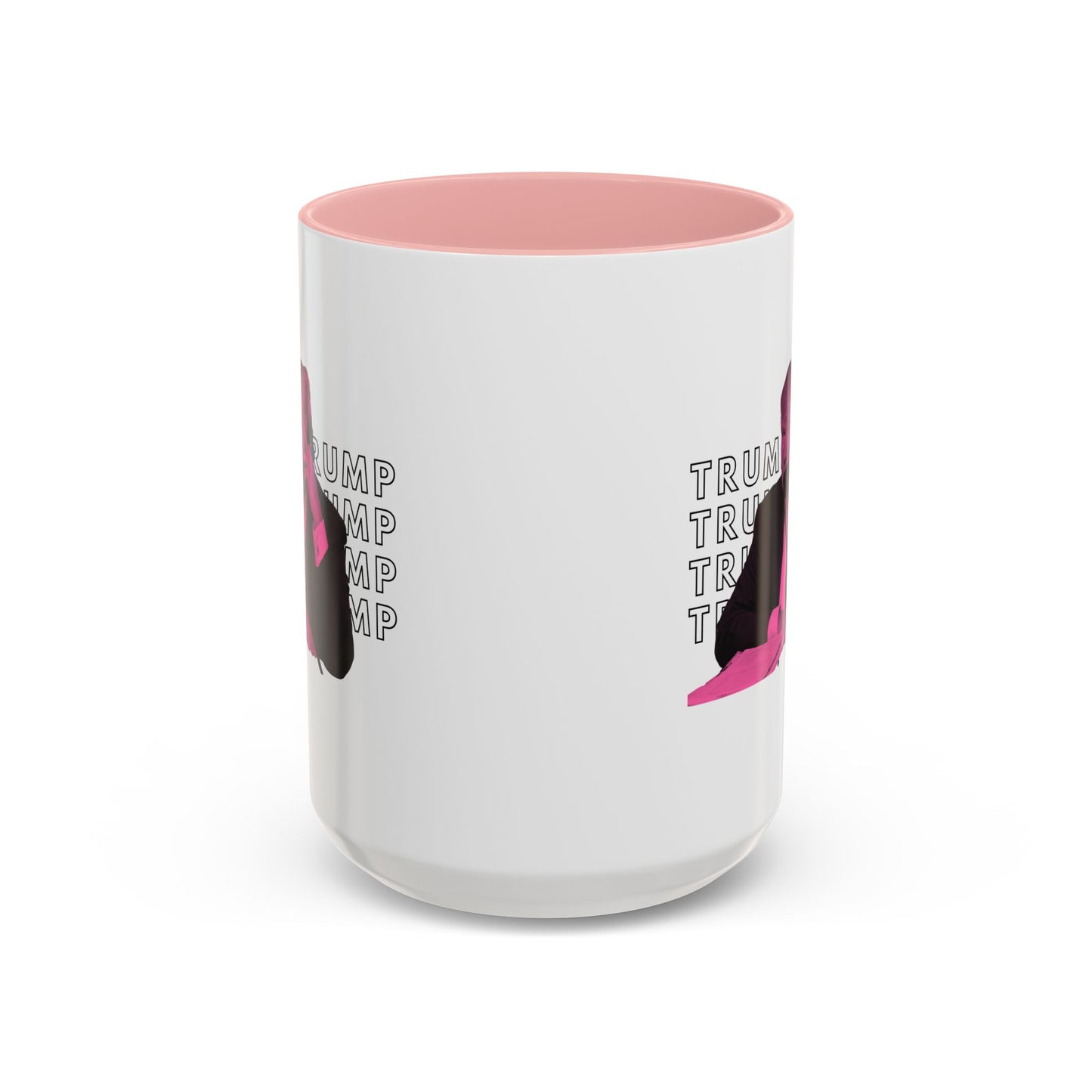 Pop Art President Trump "THE FINGER" in Punchy Pink * Accent Ceramic Coffee Mug in 4 colors - 11oz & 15oz