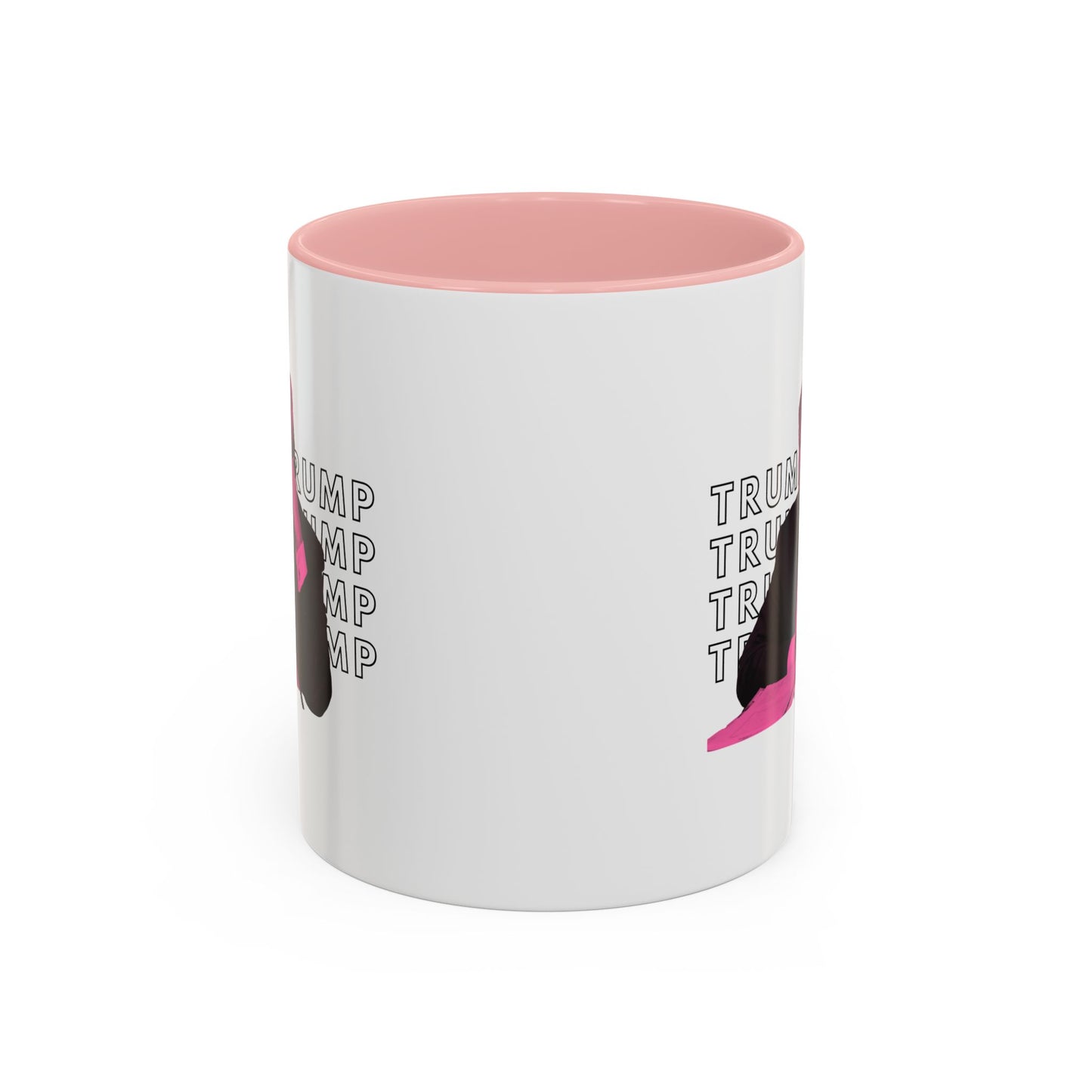 Pop Art President Trump "THE FINGER" in Punchy Pink * Accent Ceramic Coffee Mug in 4 colors - 11oz & 15oz